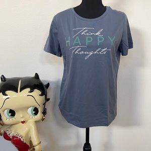 🦋♥️Nine West Graphic TShirt “Think Happy Thoughts” Size M